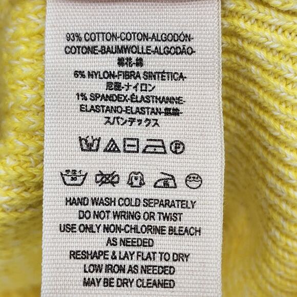 Free People Women's Yellow Ribbed Too Good Pullover Knit Sweater Size XS - Picture 4 of 6